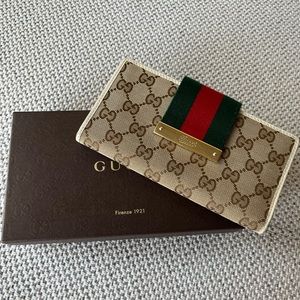 Gucci Wallet GG Canvas PVC AUTHENTIC